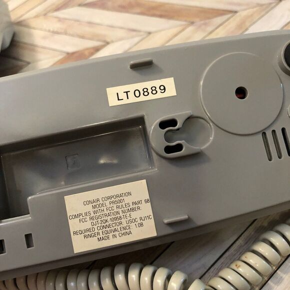 Vintage Conair Phone PR5001 Beige Big Button Corded Telephone UNTESTED - Picture 7 of 10